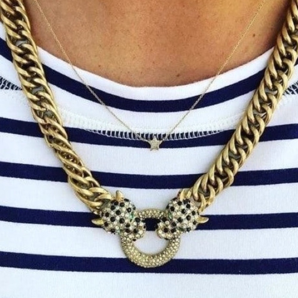Stella & Dot | ‘Retired’🐯Roar Gold Link Doorknocker Statement Necklace - Picture 10 of 13